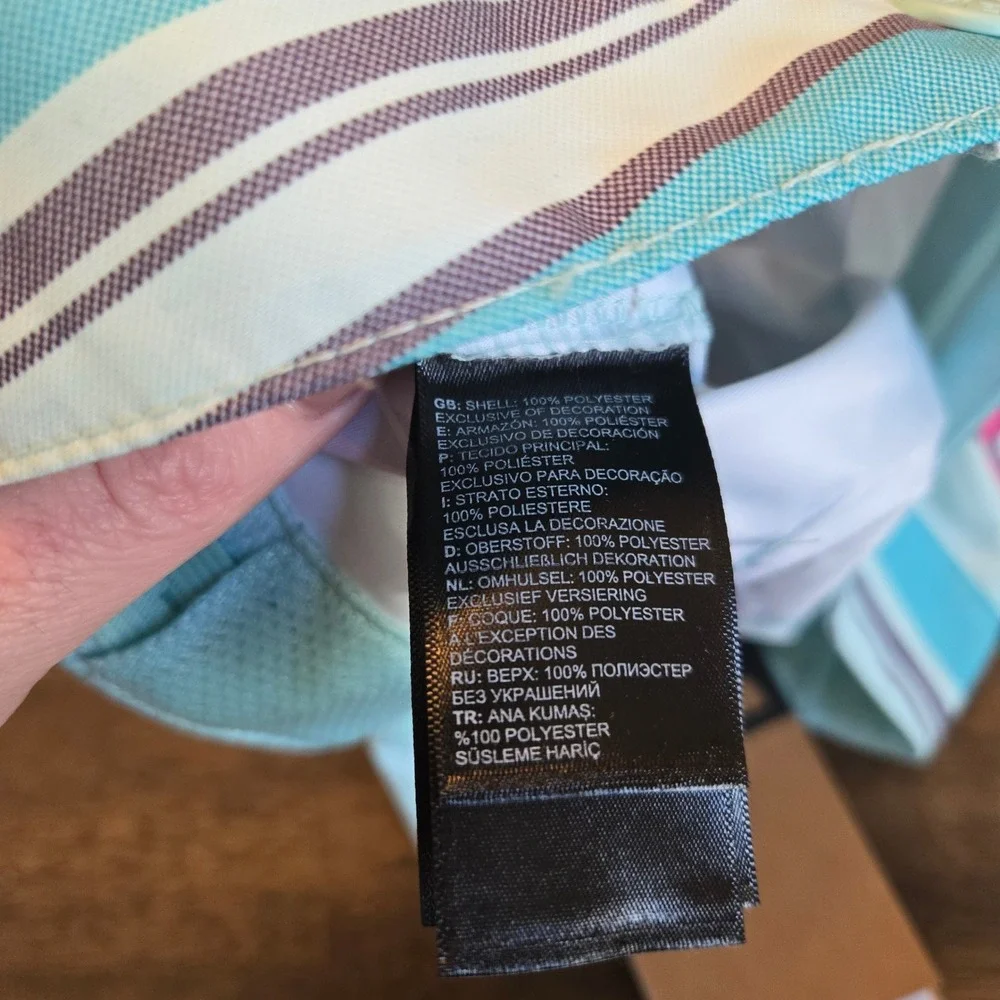 The North‎ Face Boys Striped Board Shorts Teal Orange Pink Size 7/8 NWT